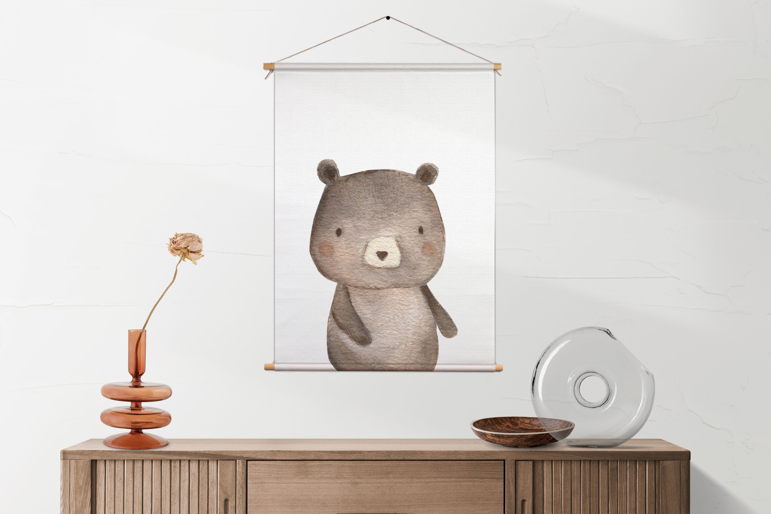 Textielposter Het Bruine Beertje