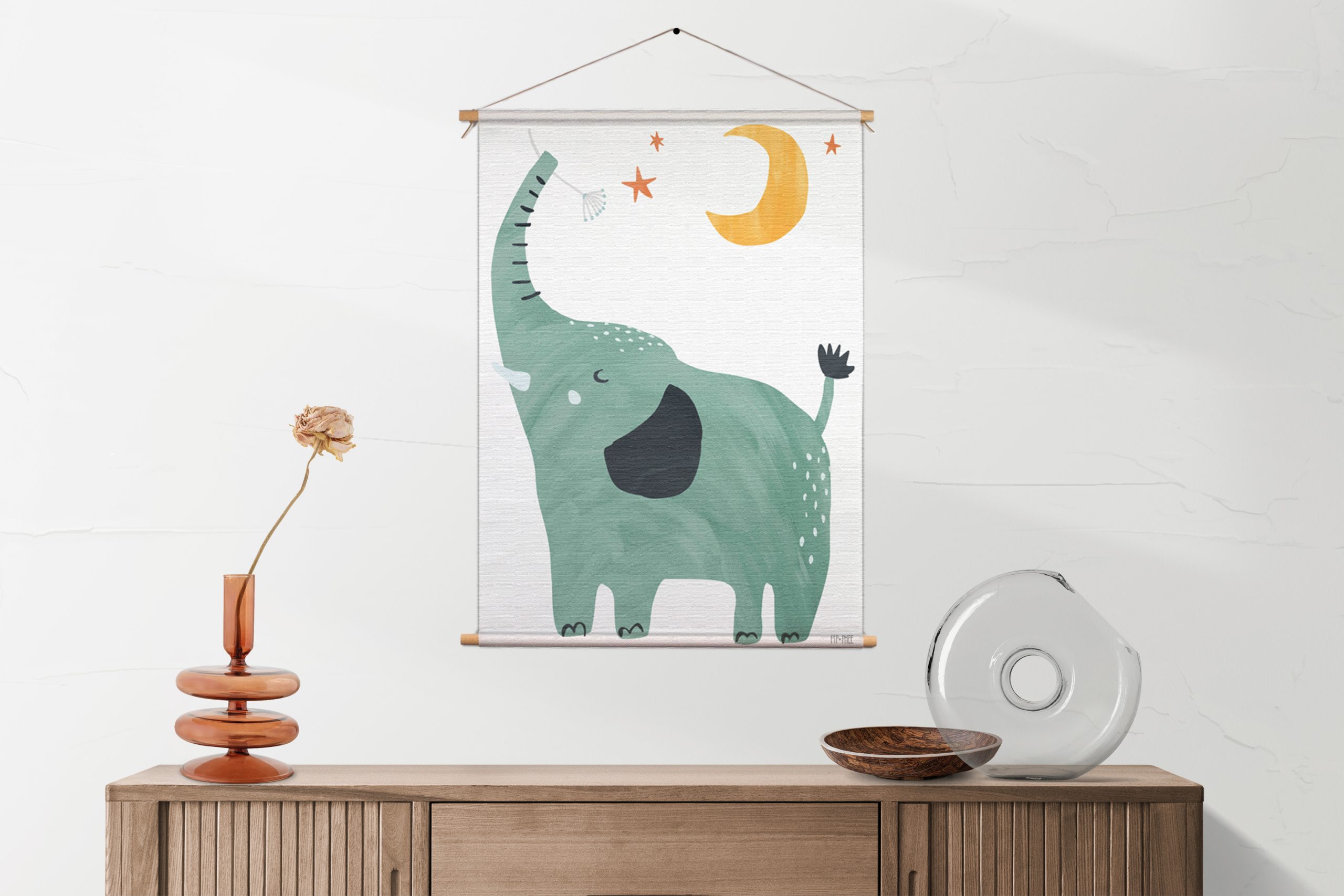 Textielposter De Blije Olifant