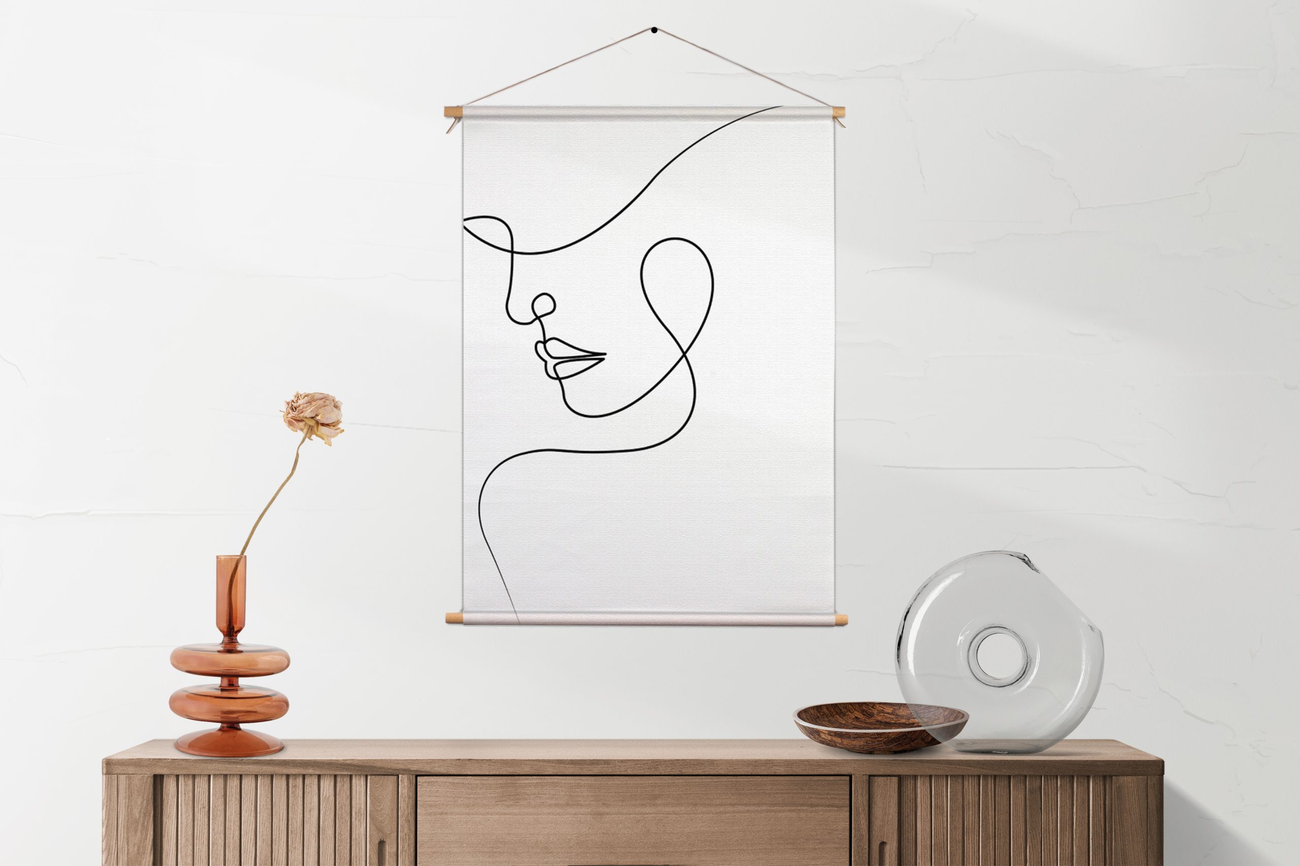 Textielposter De Golvende Dikke Kaaklijn