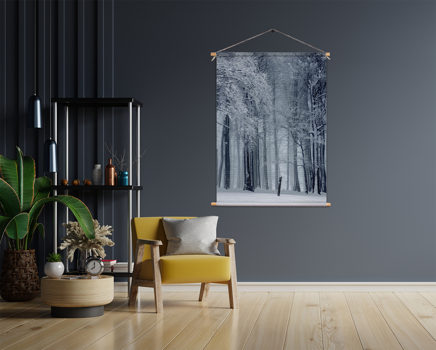 Template_50-70_verticaal_natuur_27 Textielposter Het winterse bos