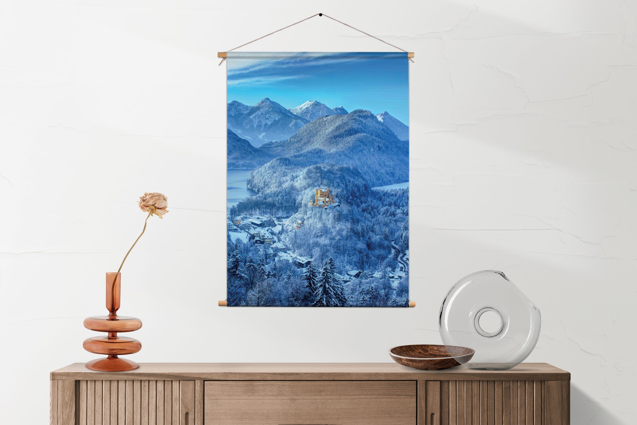 Textielposter De witte bergen