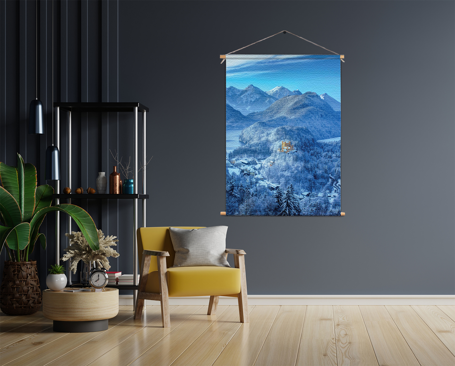 Textielposter De witte bergen