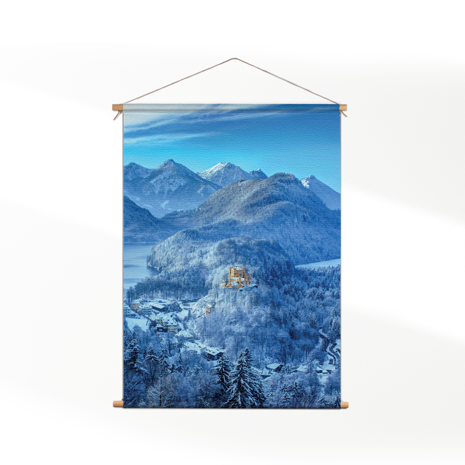 Textielposter De witte bergen