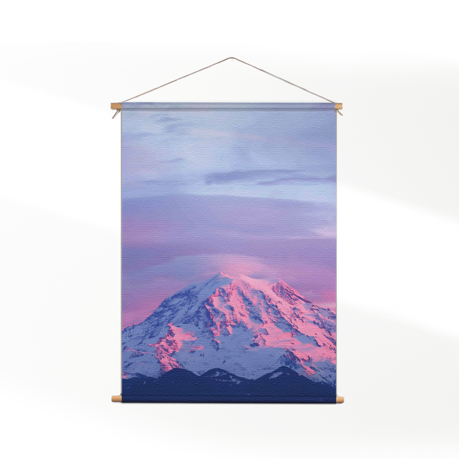 Template_50-70_verticaal_natuur_41 Textielposter Natuurlijke zons ondergang op witte berg