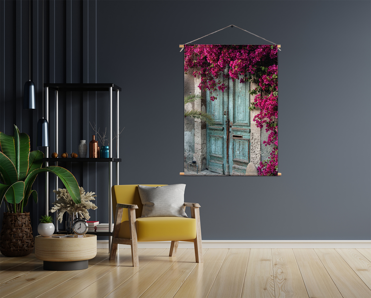 Textielposter Roze deuren