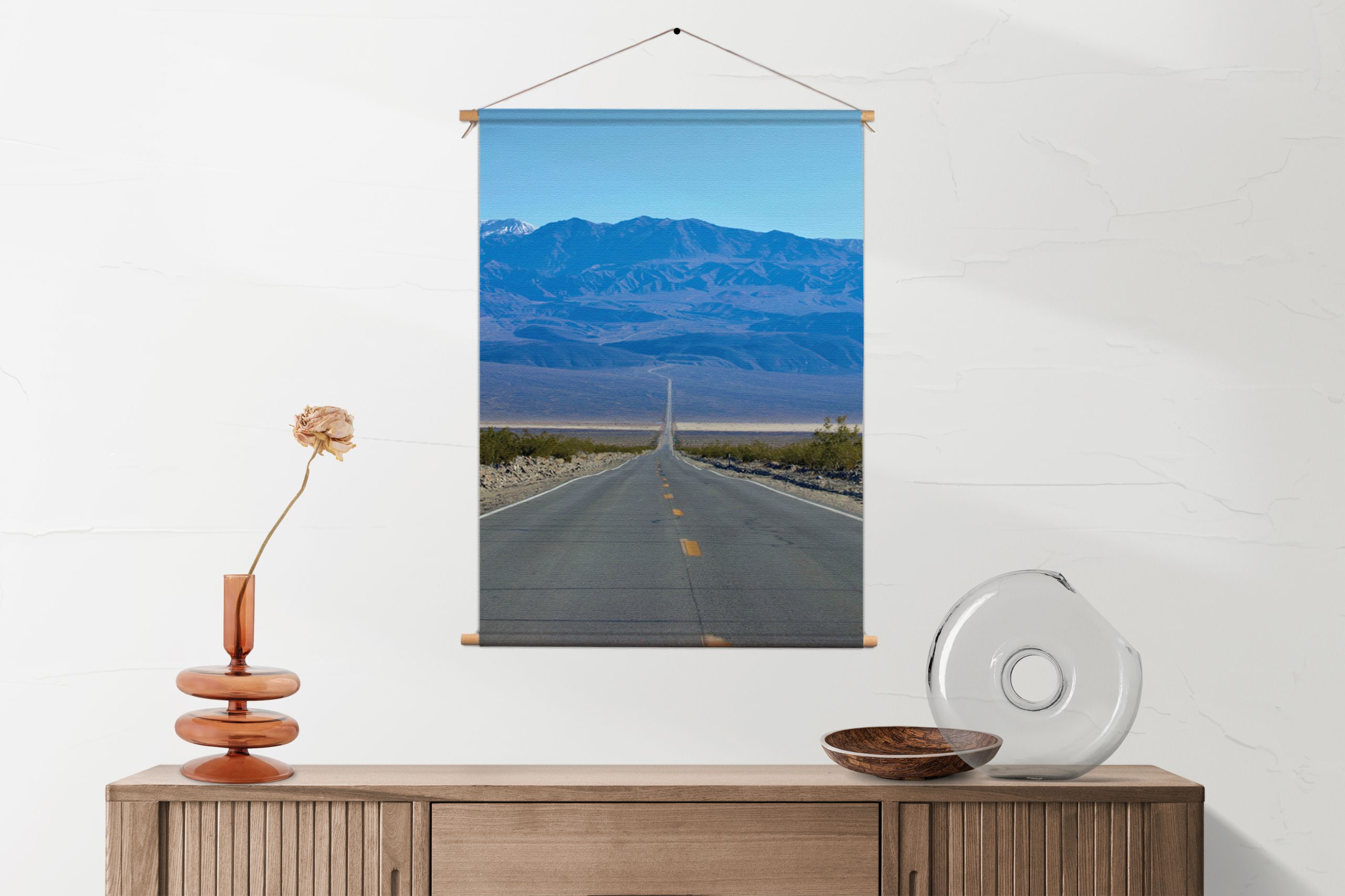 Textielposter The road in Deathvalley