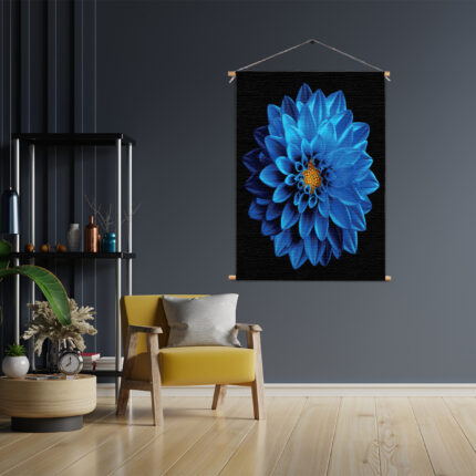 Textielposter Blauwe Dahlia