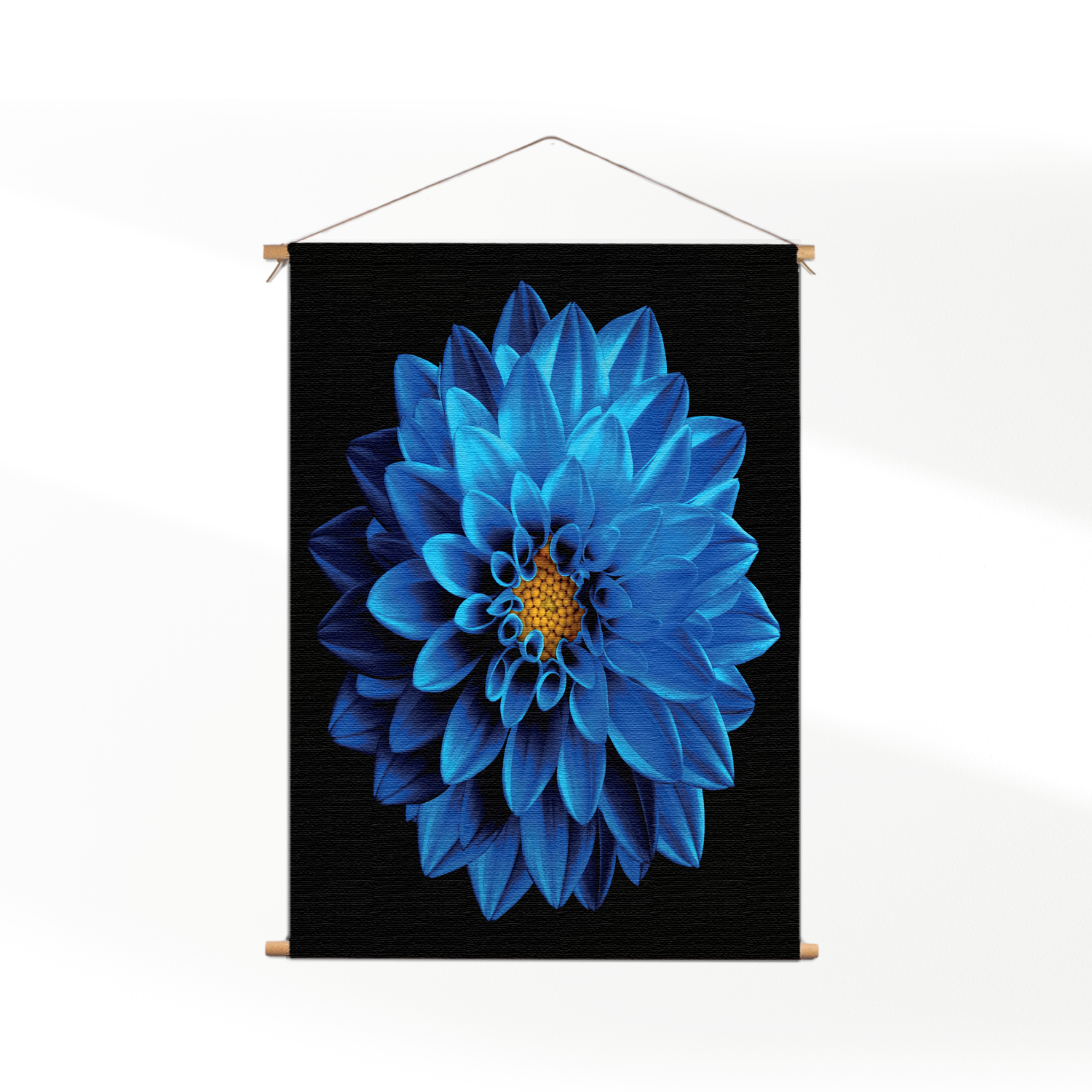 Template_50-70_verticaal_natuur_54 Textielposter Blauwe Dahlia