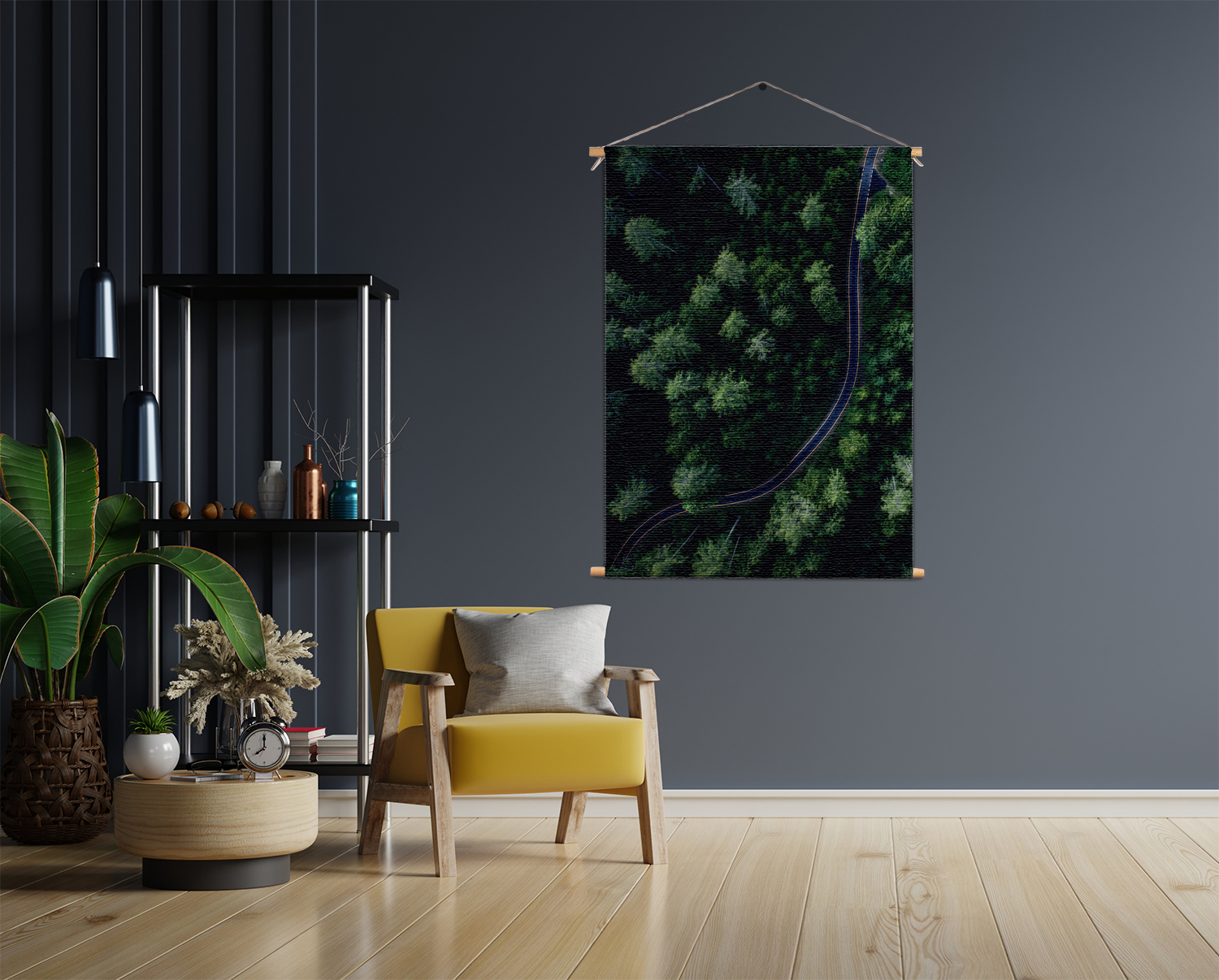 Template_50-70_verticaal_natuur_74 Textielposter Weg door het bos