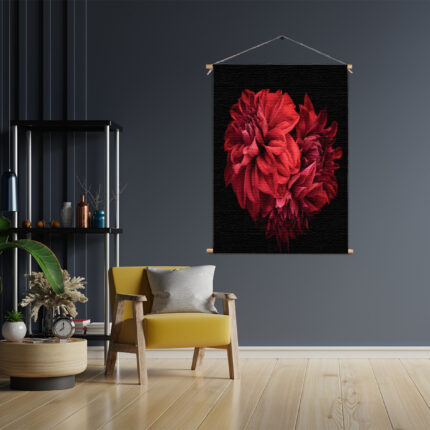 Textielposter Rood Paarse Dahlia