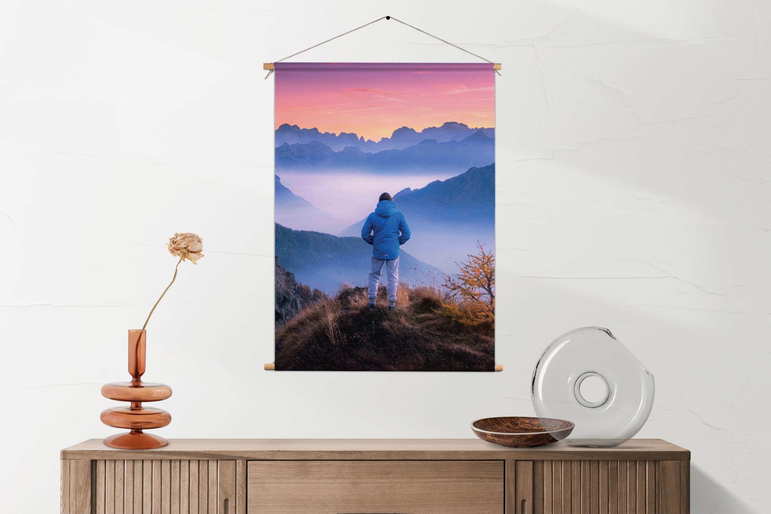 Template_50-70_verticaal_natuur_76-1-1.jpg Textielposter On top of the world