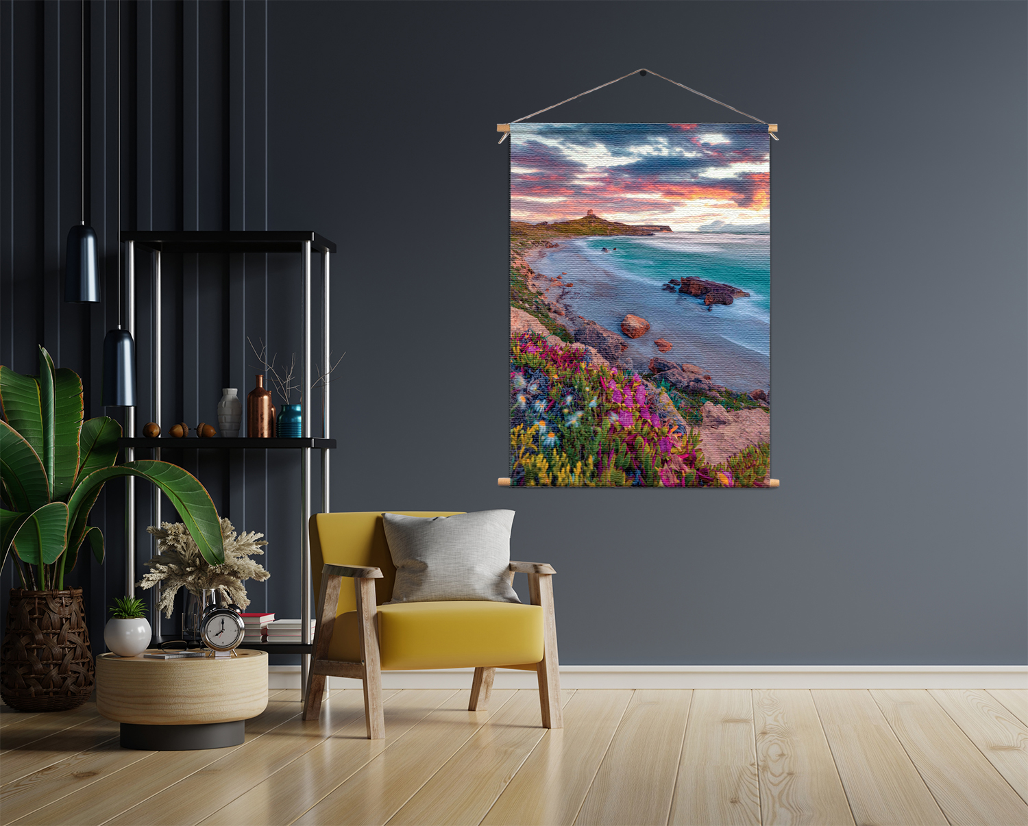 Template_50-70_verticaal_natuur_81 Textielposter Kleurrijke kust