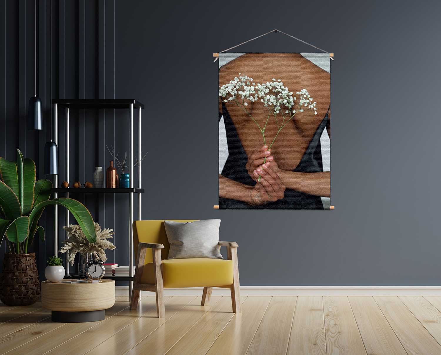 Textielposter Witte Gipskruid