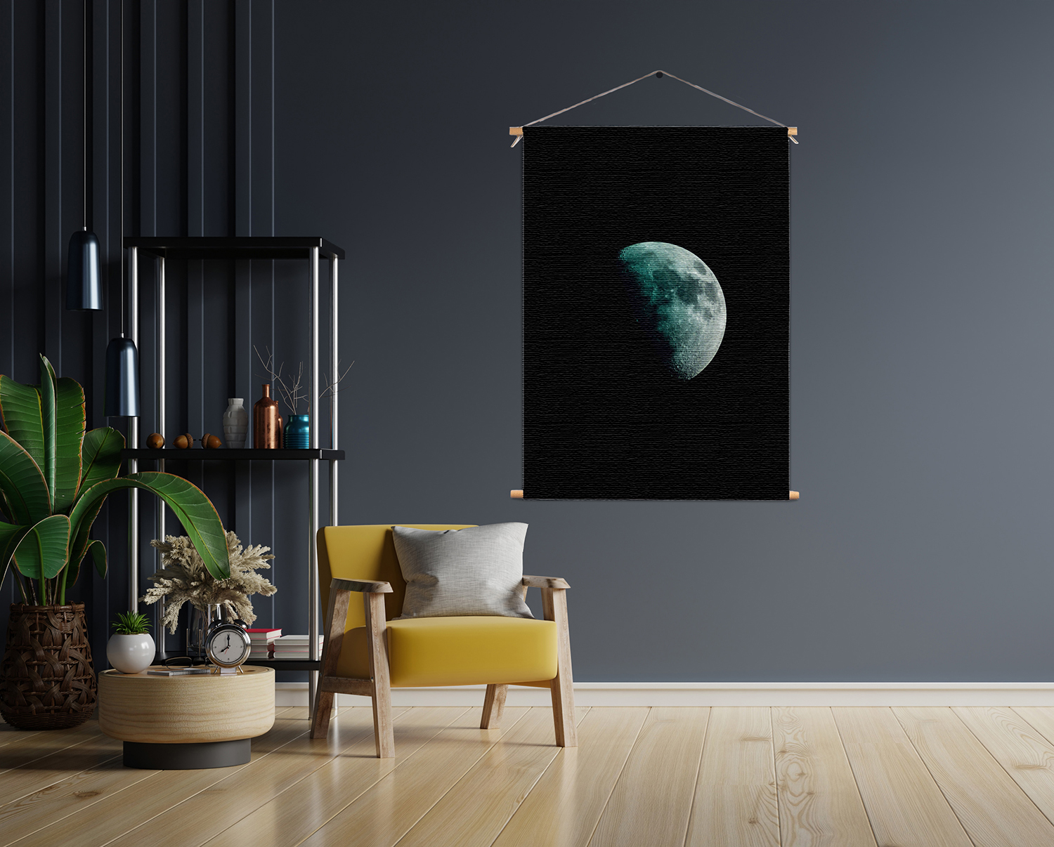 Textielposter To The Moon