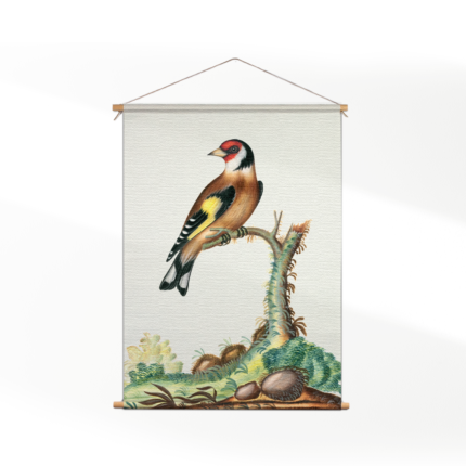 Textielposter Prent Natuur Vogel en Bloemen 15