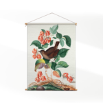Textielposter Prent Natuur Vogel en Bloemen 08