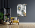 Textielposter Abstract Marmer Look Grijs met Goud 04