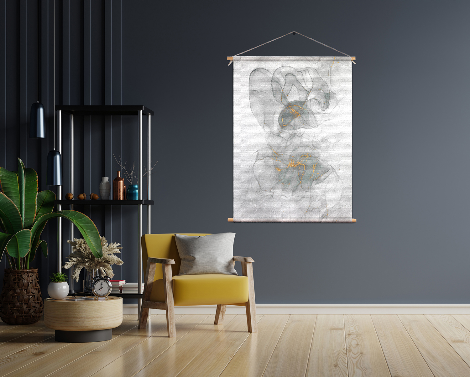 Template_Vierkant_Rond_marmer_18- Textielposter Abstract Marmer Look Grijs met Goud 07