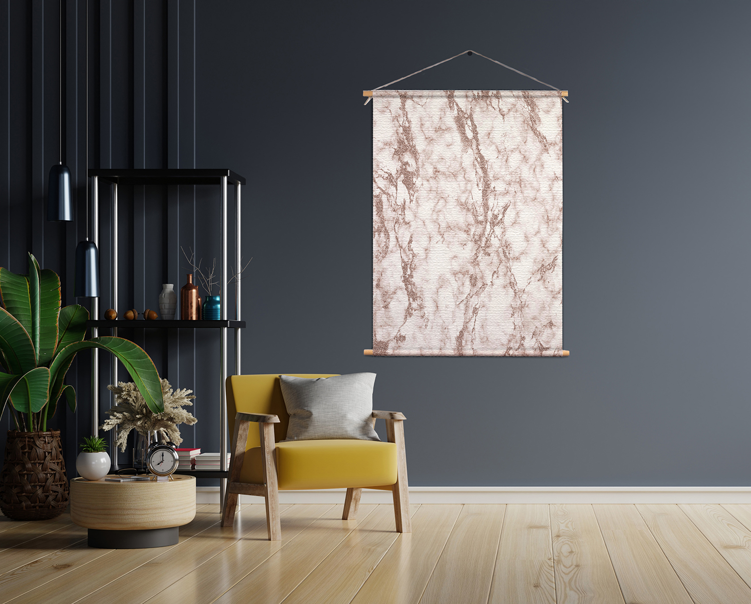 Template_Vierkant_Rond_marmer_2- Textielposter Basis Marmer Look Bruin