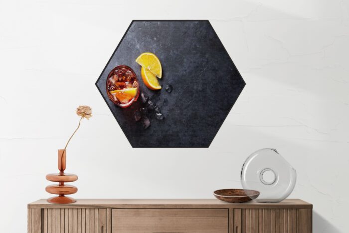 Akoestisch Schilderij Cocktail met Citroen Hexagon Eten Drinken 42 scaled 1