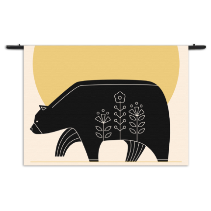 Wandkleed Abstact beer met zonsondergang Rechthoek Horizontaal