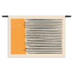 Wandkleed Scandinavisch Oranje Zwart Rechthoek Horizontaal