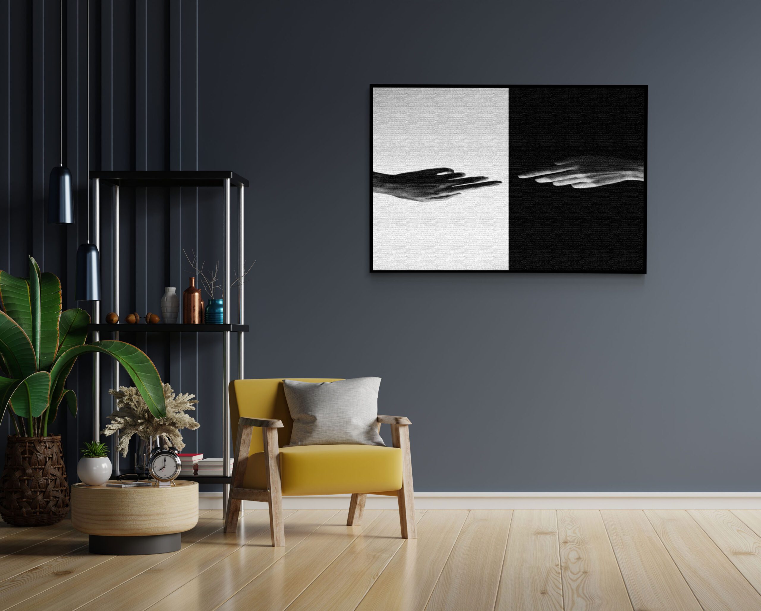 Akoestisch Schilderij De aanraking Black and White Rechthoek Horizontaal Template 50 70 Horizontaal Beauty 10 1 scaled 2