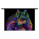 Wandkleed Colored Wolves Rechthoek Horizontaal
