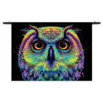 Wandkleed Colored Owl 01 Rechthoek Horizontaal