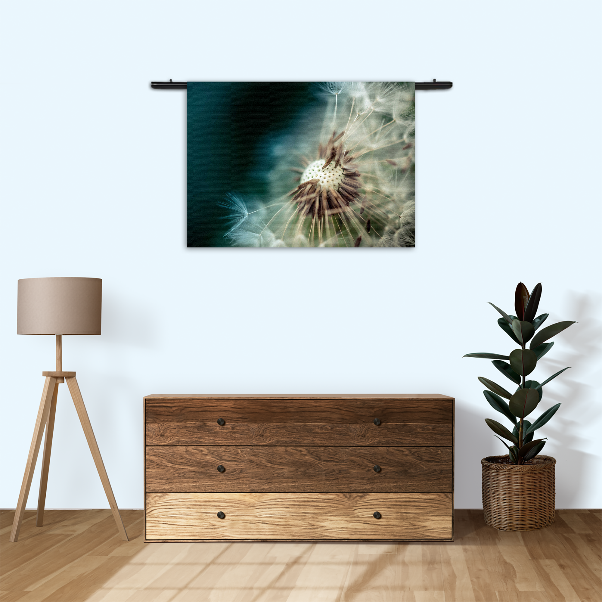 Wandkleed Paardenbloem pluis 2 Rechthoek Horizontaal Template 50 70 Horizontaal Natuur 26 3 1