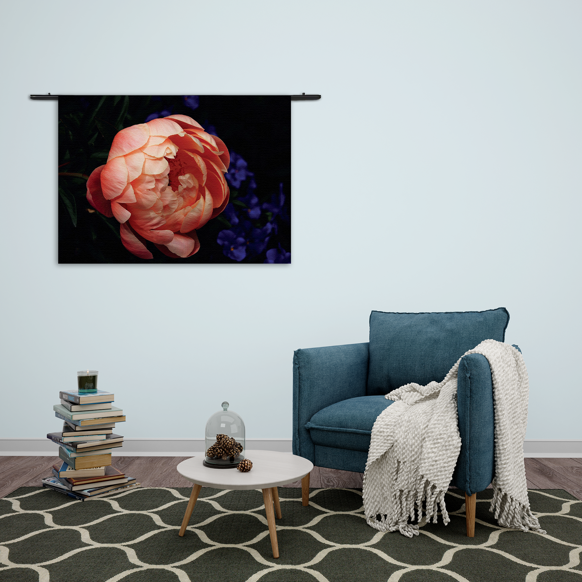 Wandkleed Pioenroos Rechthoek Horizontaal Template 50 70 Horizontaal Natuur 28 2 1