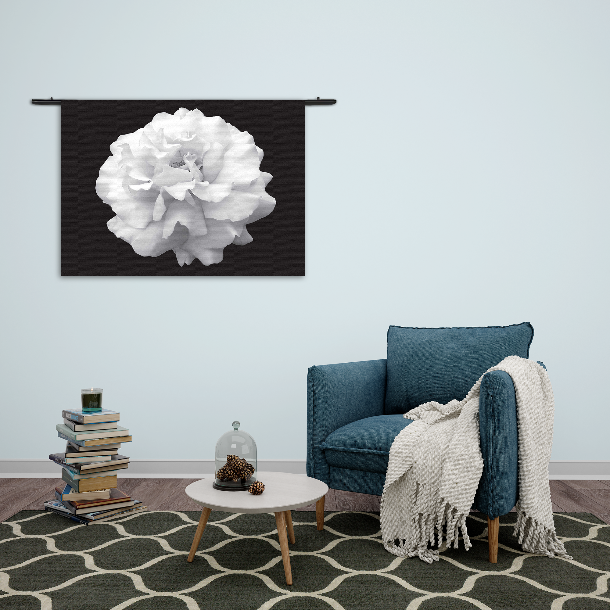 Wandkleed Witte Anjer Rechthoek Horizontaal Template 50 70 Horizontaal Natuur 38 2 1