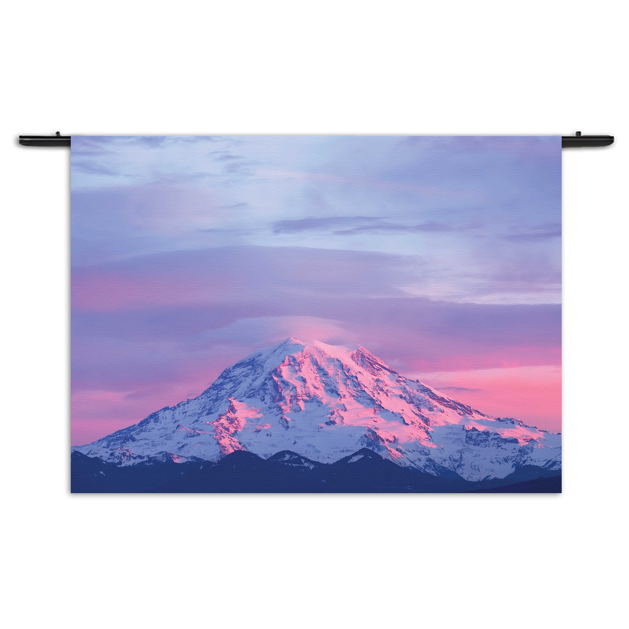 Wandkleed Natuurlijke zons ondergang op witte berg Rechthoek Horizontaal Template 50 70 Horizontaal Natuur 41 1 1