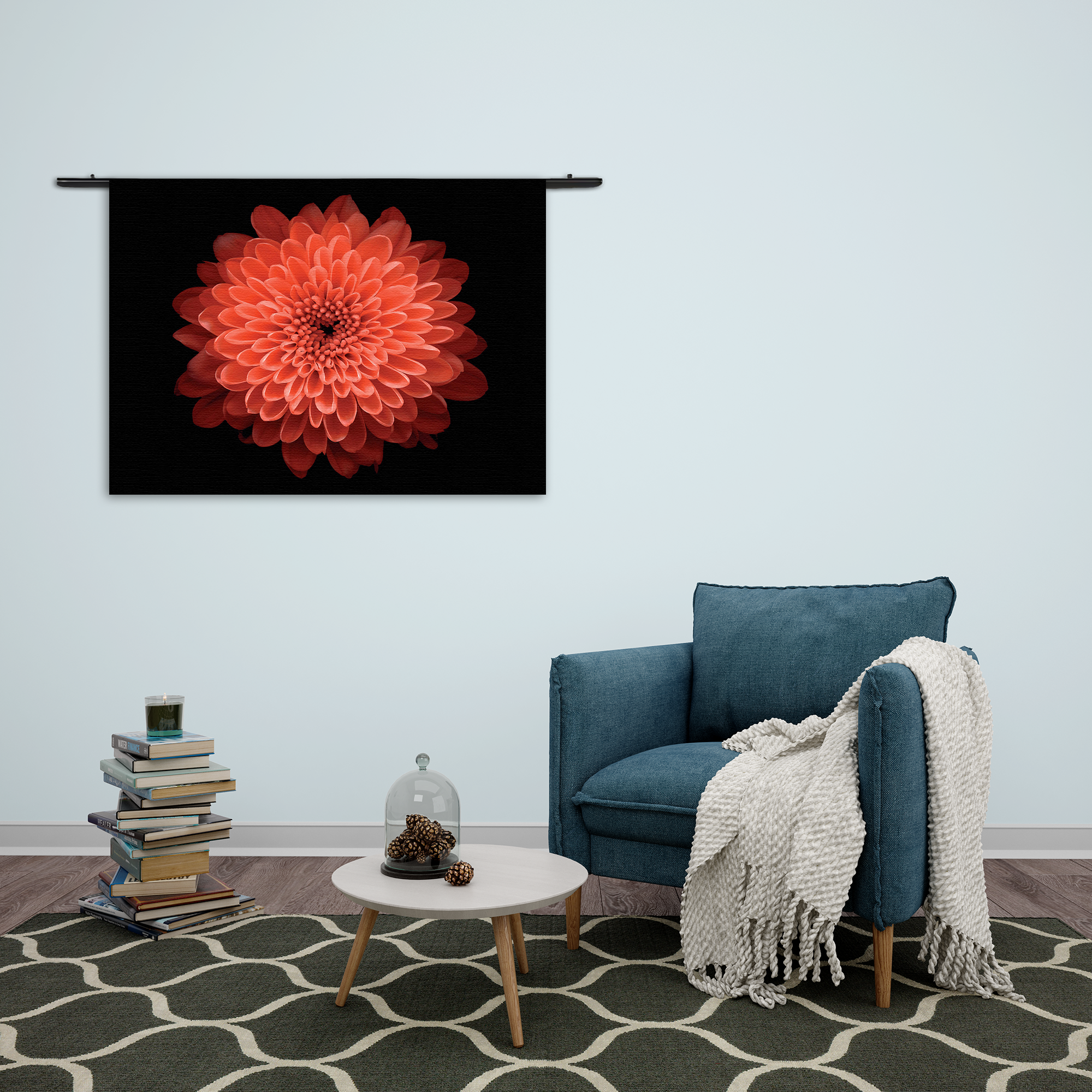 Wandkleed Oranje Dahlia Rechthoek Horizontaal Template 50 70 Horizontaal Natuur 53 2 1