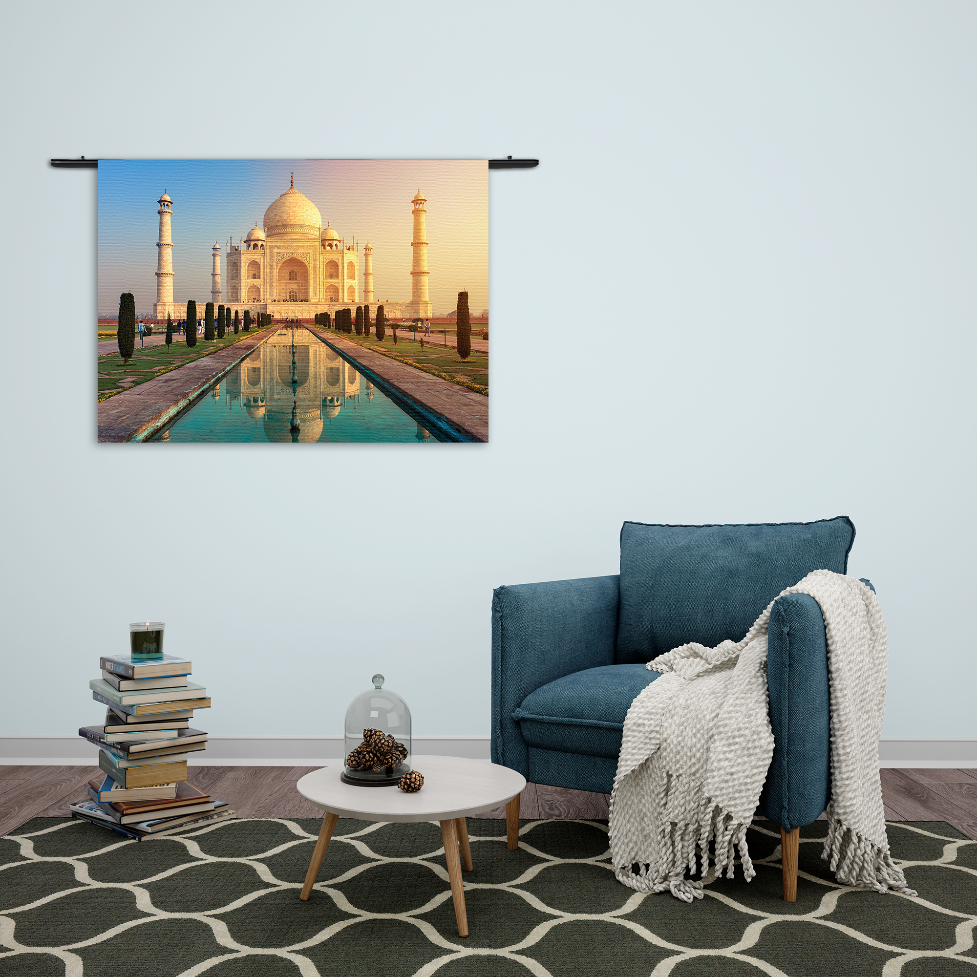 Wandkleed De Tajmahal Rechthoek Horizontaal Template 50 70 Horizontaal Natuur 55 2 1