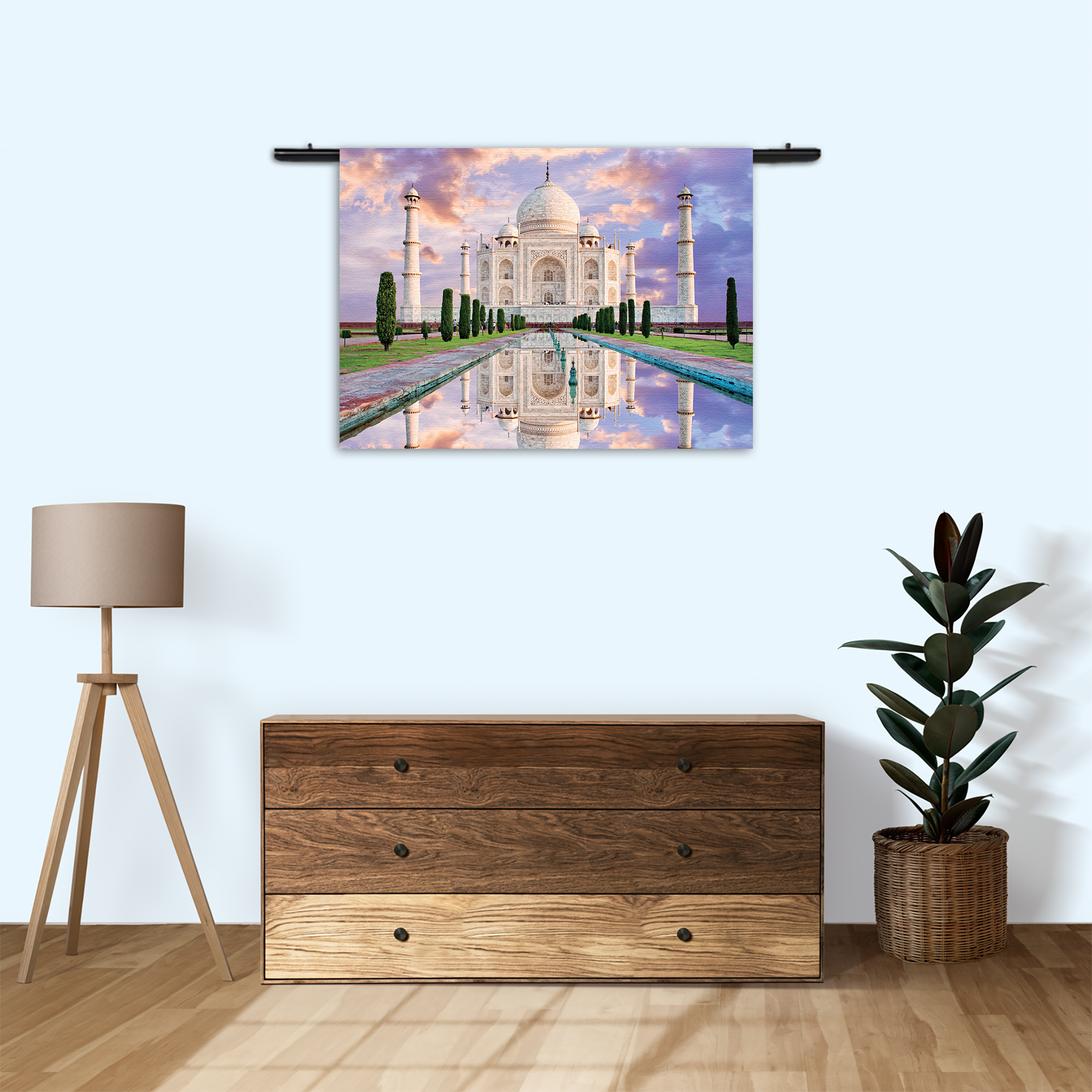Wandkleed De Tajmahal 2 Rechthoek Horizontaal Template 50 70 Horizontaal Natuur 58 3 1