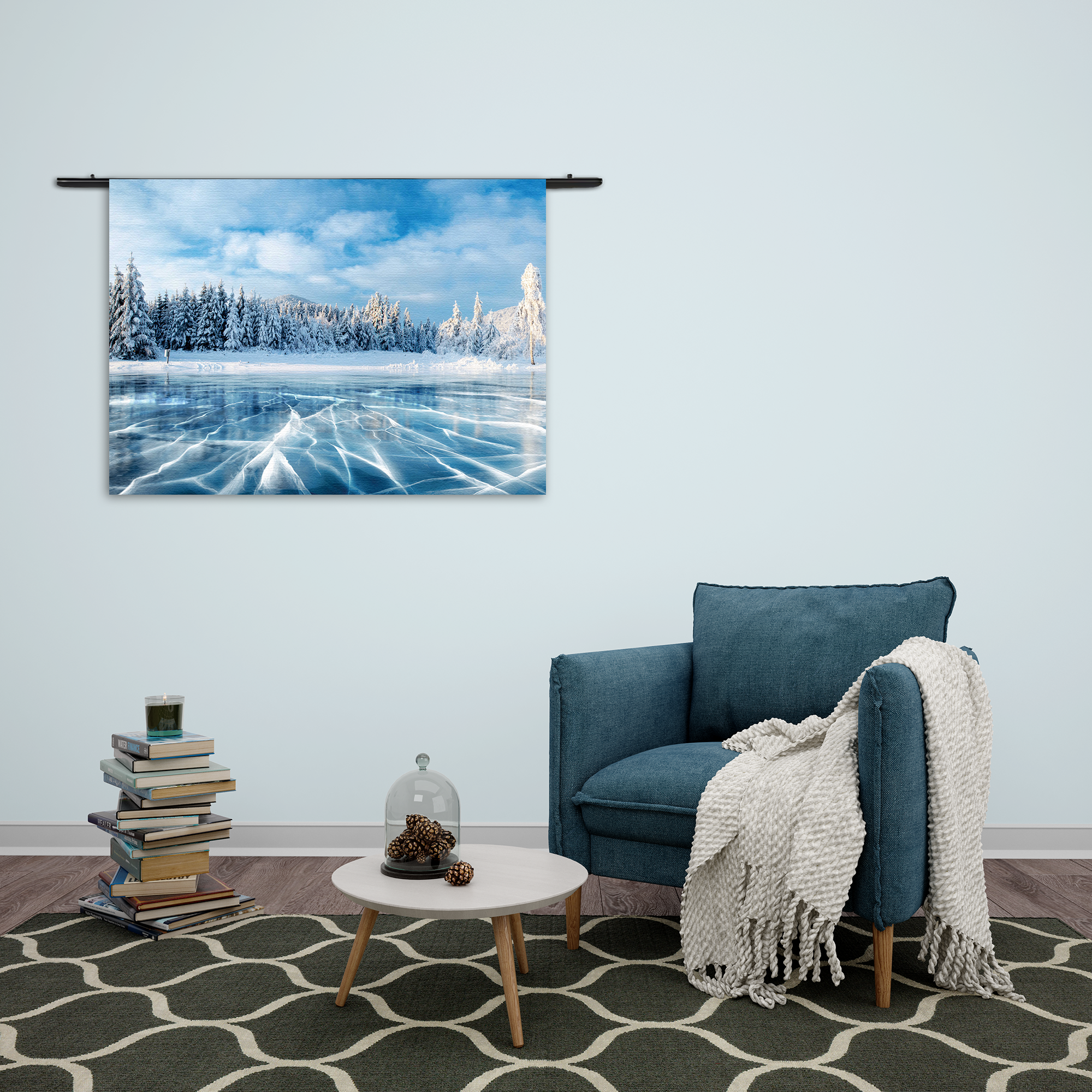 Wandkleed Ijzige winter Rechthoek Horizontaal Template 50 70 Horizontaal Natuur 63 2 1