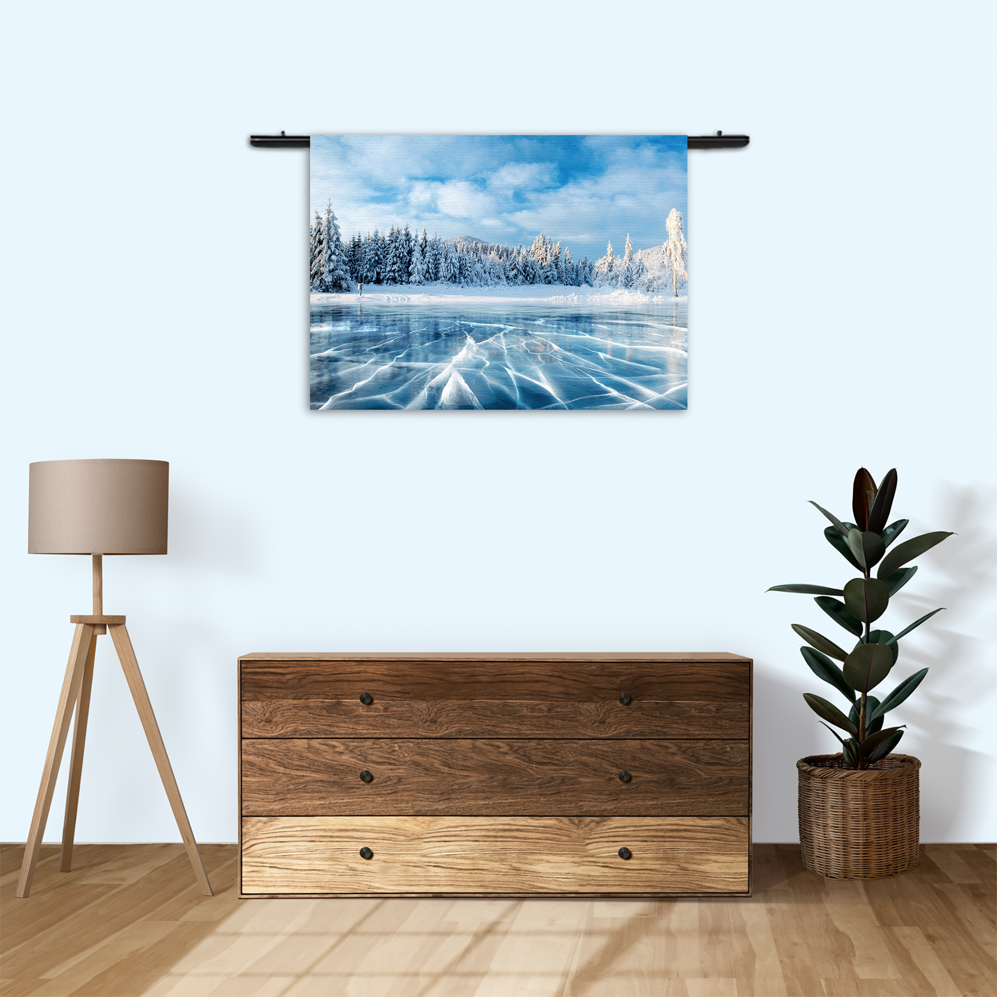 Wandkleed Ijzige winter Rechthoek Horizontaal Template 50 70 Horizontaal Natuur 63 3 1