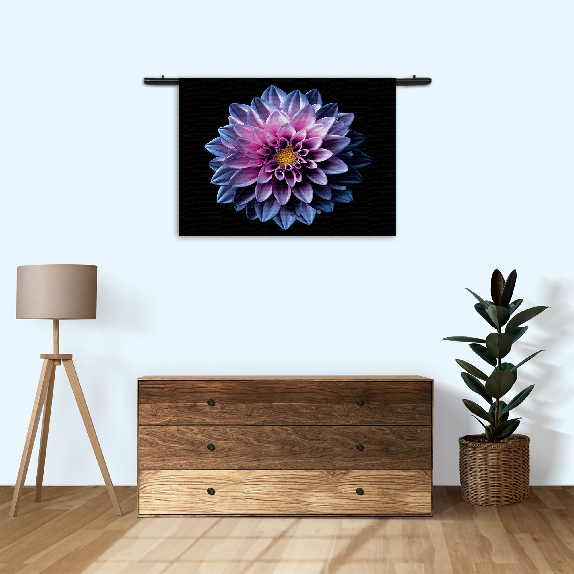 Wandkleed Paarse Dahlia Rechthoek Horizontaal Template 50 70 Horizontaal Natuur 67 3 1