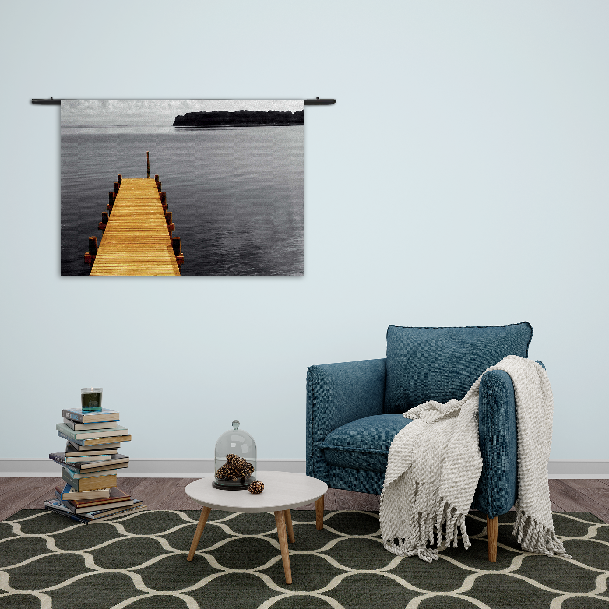 Wandkleed De gele Steiger Rechthoek Horizontaal Template 50 70 Horizontaal Natuur 7 2 1