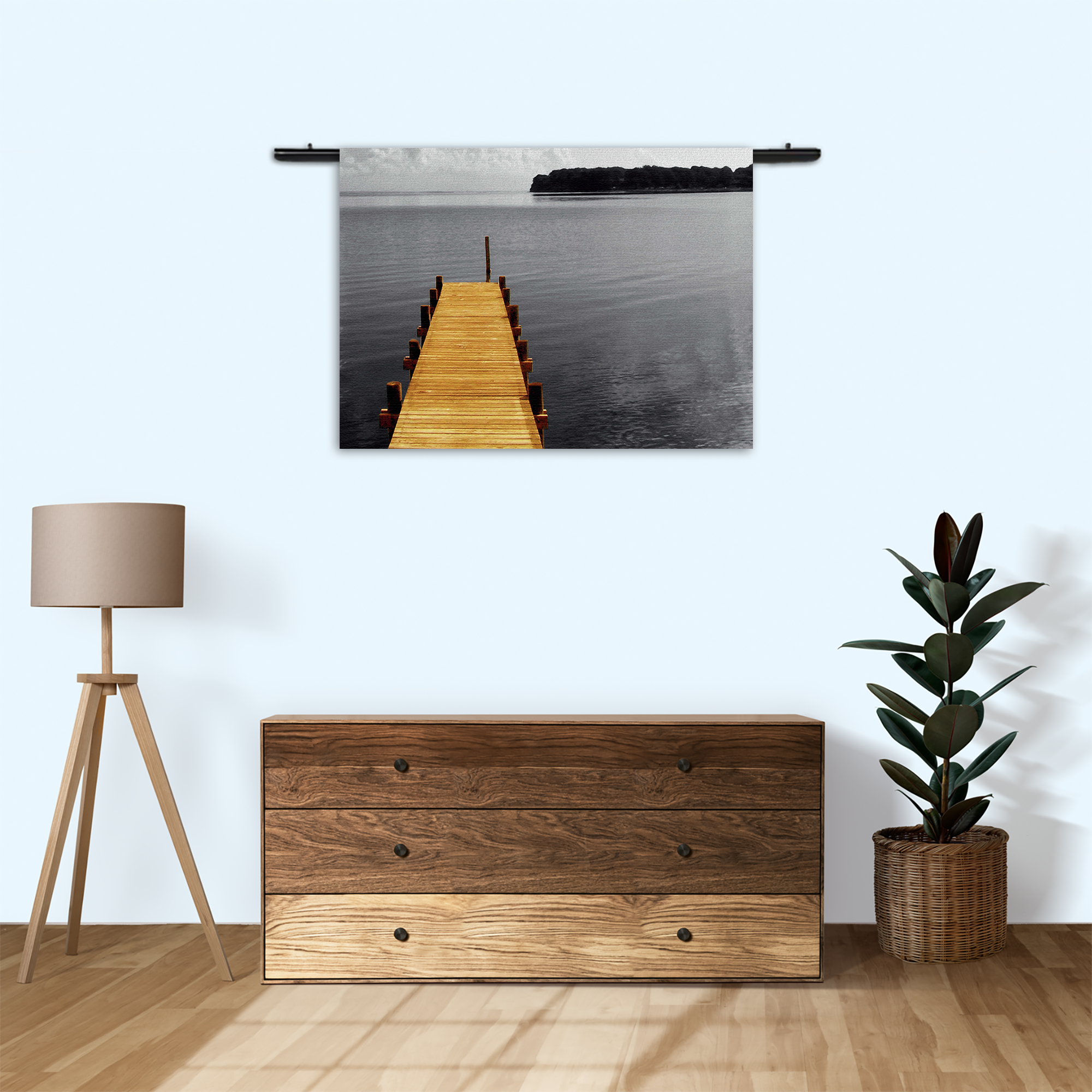 Wandkleed De gele Steiger Rechthoek Horizontaal Template 50 70 Horizontaal Natuur 7 3 1