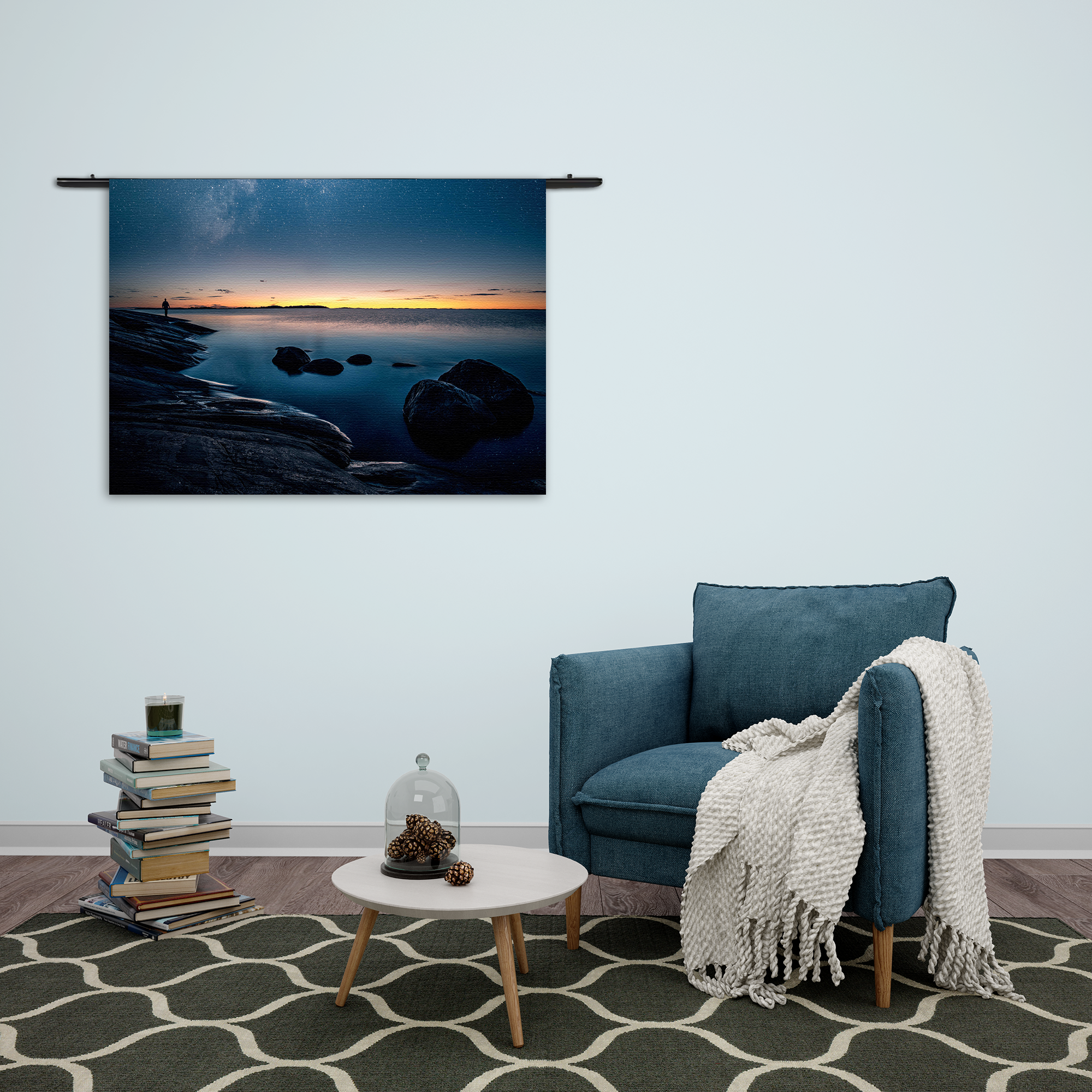 Wandkleed De Blauwe Melkweg Rechthoek Horizontaal Template 50 70 Horizontaal Natuur 72 2 1