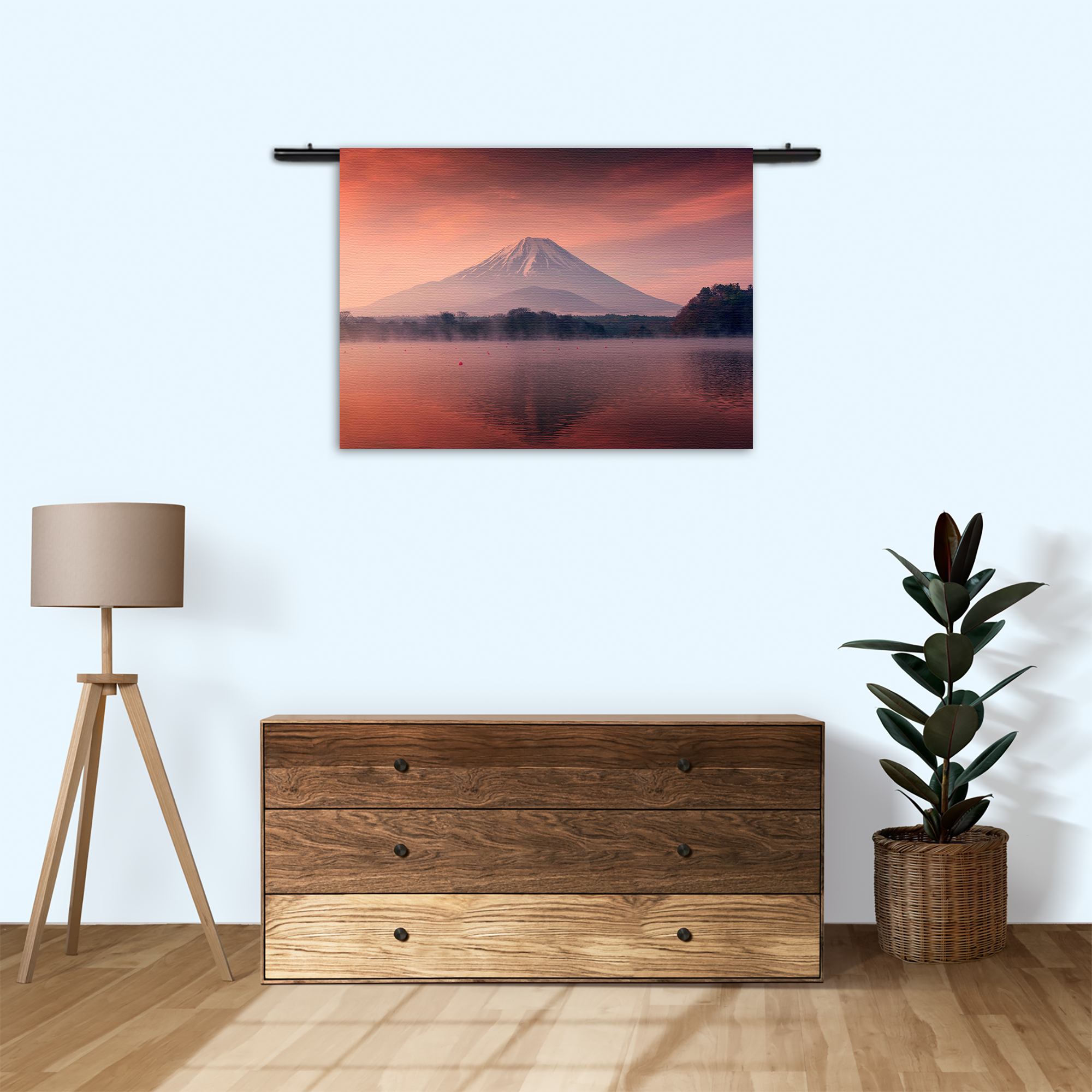 Wandkleed Fuji 2 Rechthoek Horizontaal Template 50 70 Horizontaal Natuur 78 3 1