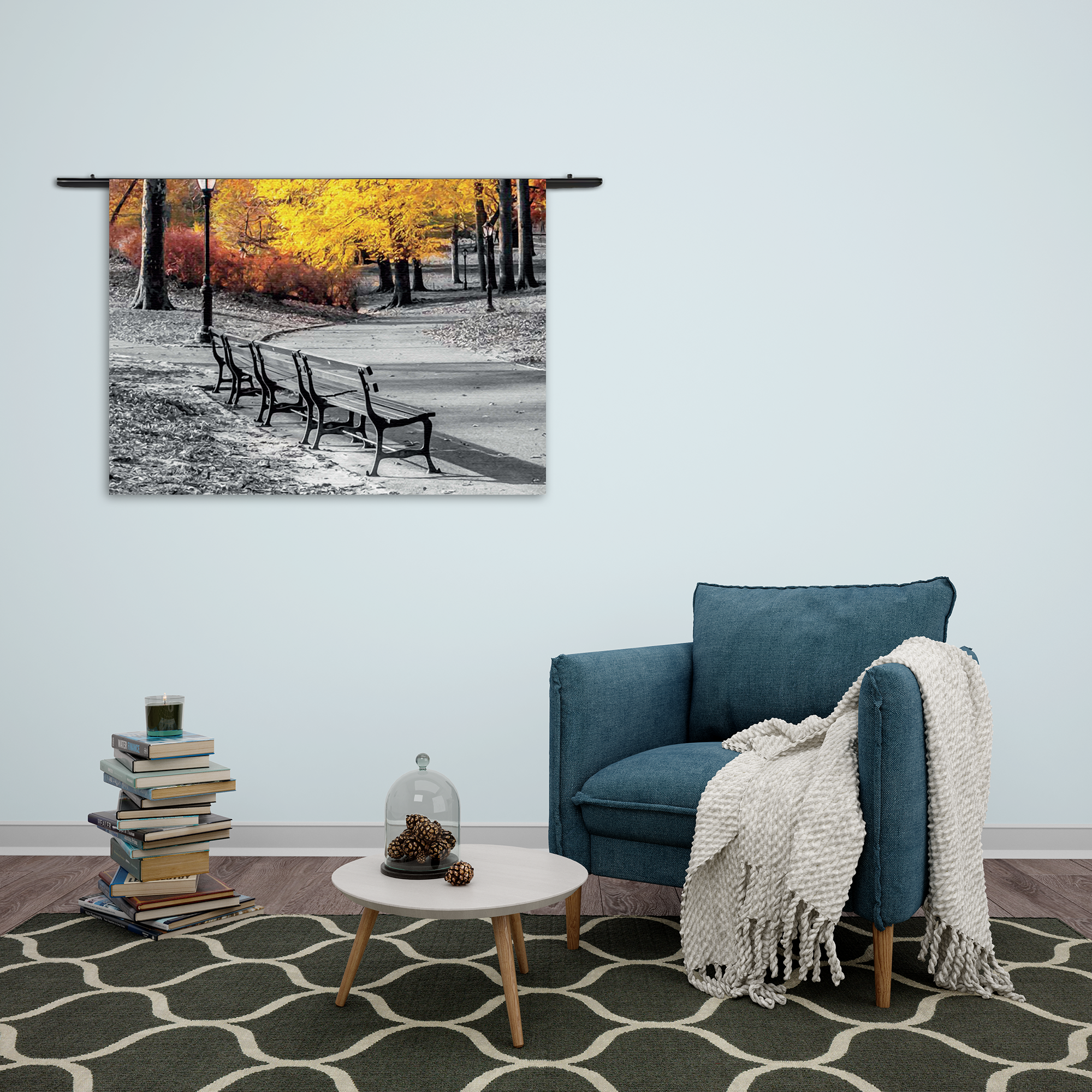 Wandkleed Gele herfst Rechthoek Horizontaal Template 50 70 Horizontaal Natuur 8 2 1