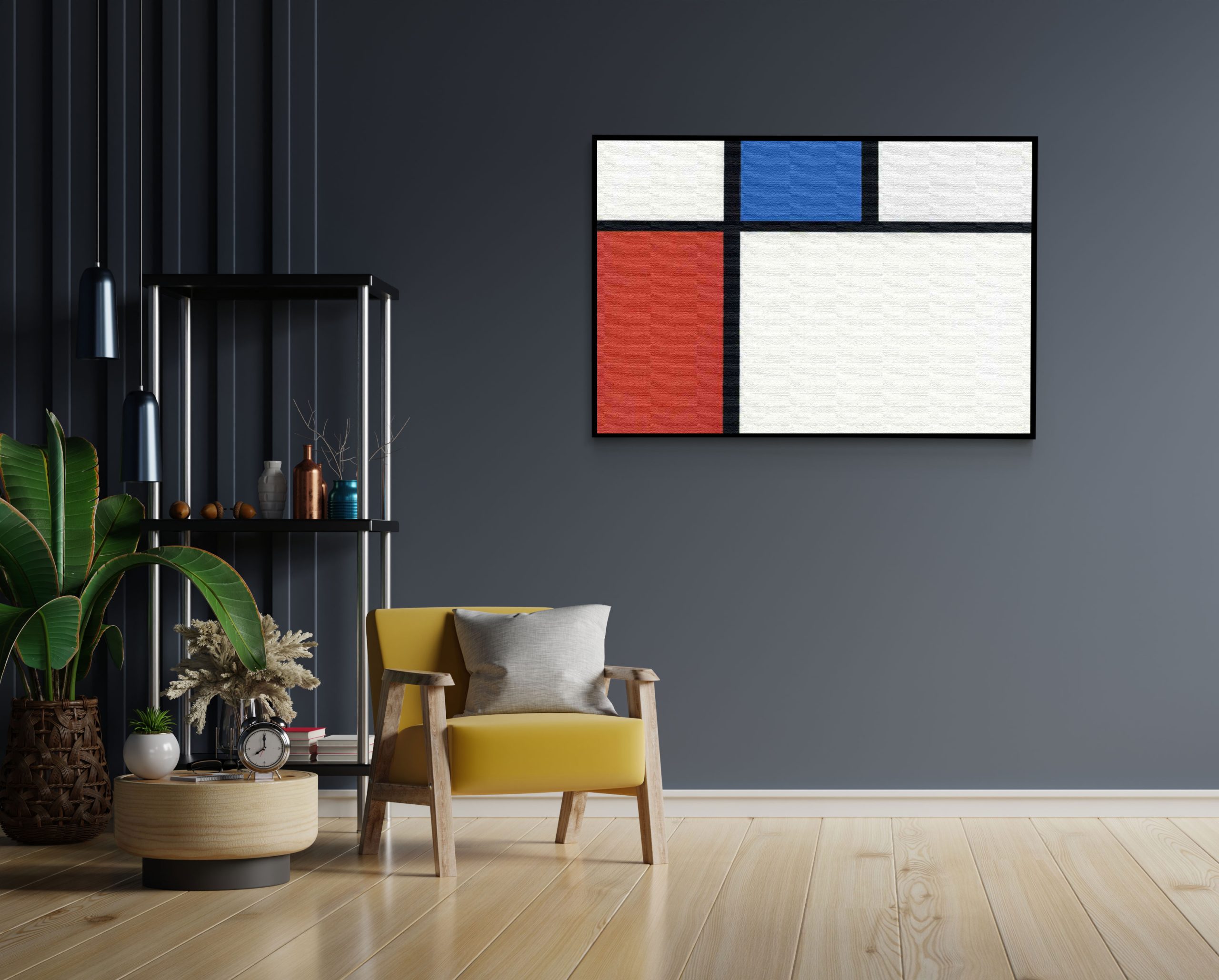 Akoestisch Schilderij Mondriaan de Blauwe vlakte Rechthoek Horizontaal Template 50 70 Horizontaal OM 3 1 scaled 1