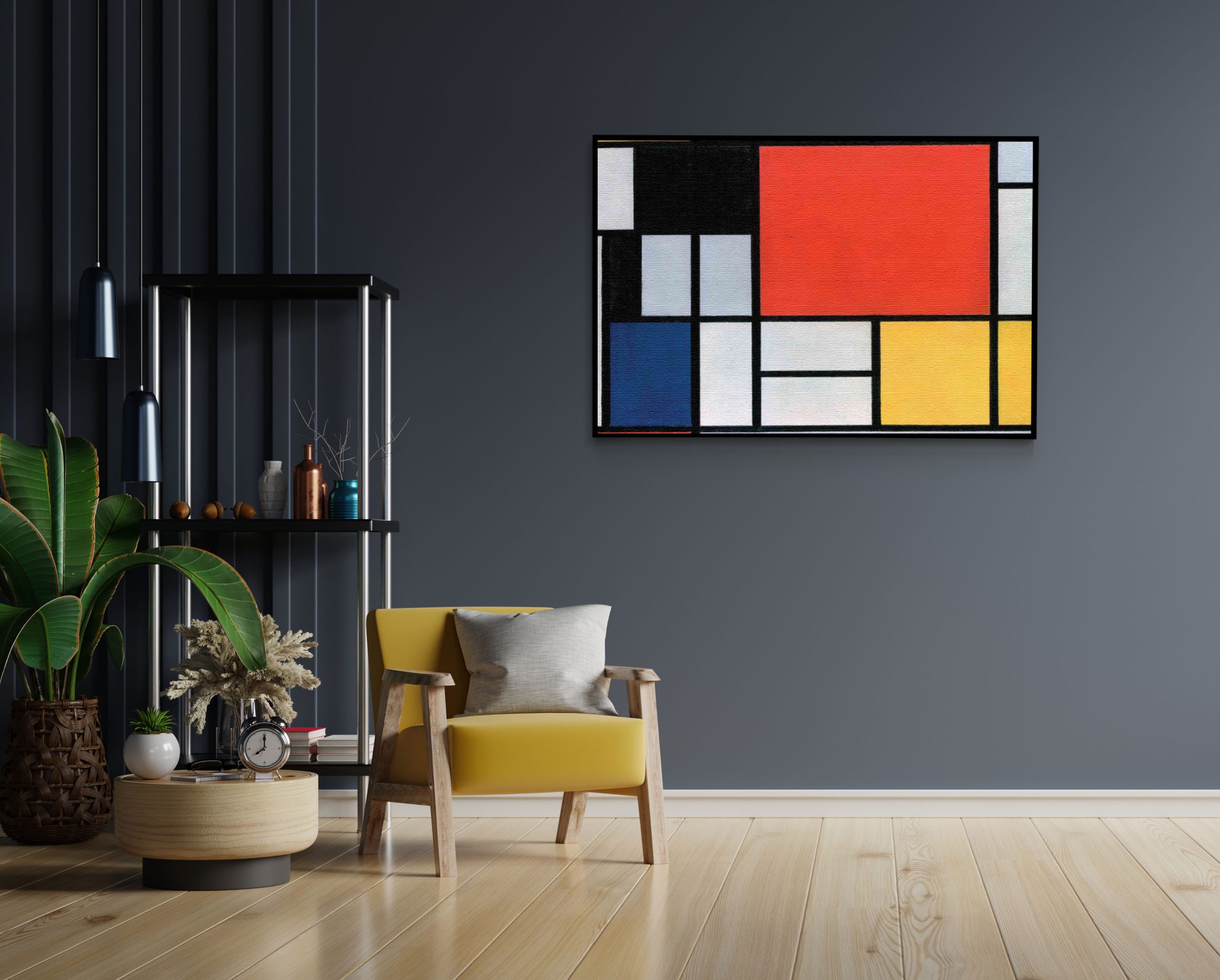 Akoestisch Schilderij Mondriaan Gele Hokjes Rechthoek Horizontaal Template 50 70 Horizontaal OM 4 1 scaled 1