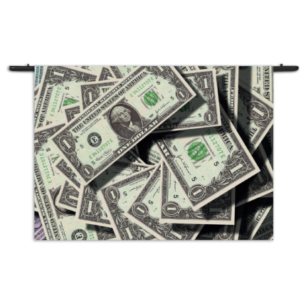Wandkleed Dollars Money George Washington Rechthoek Horizontaal