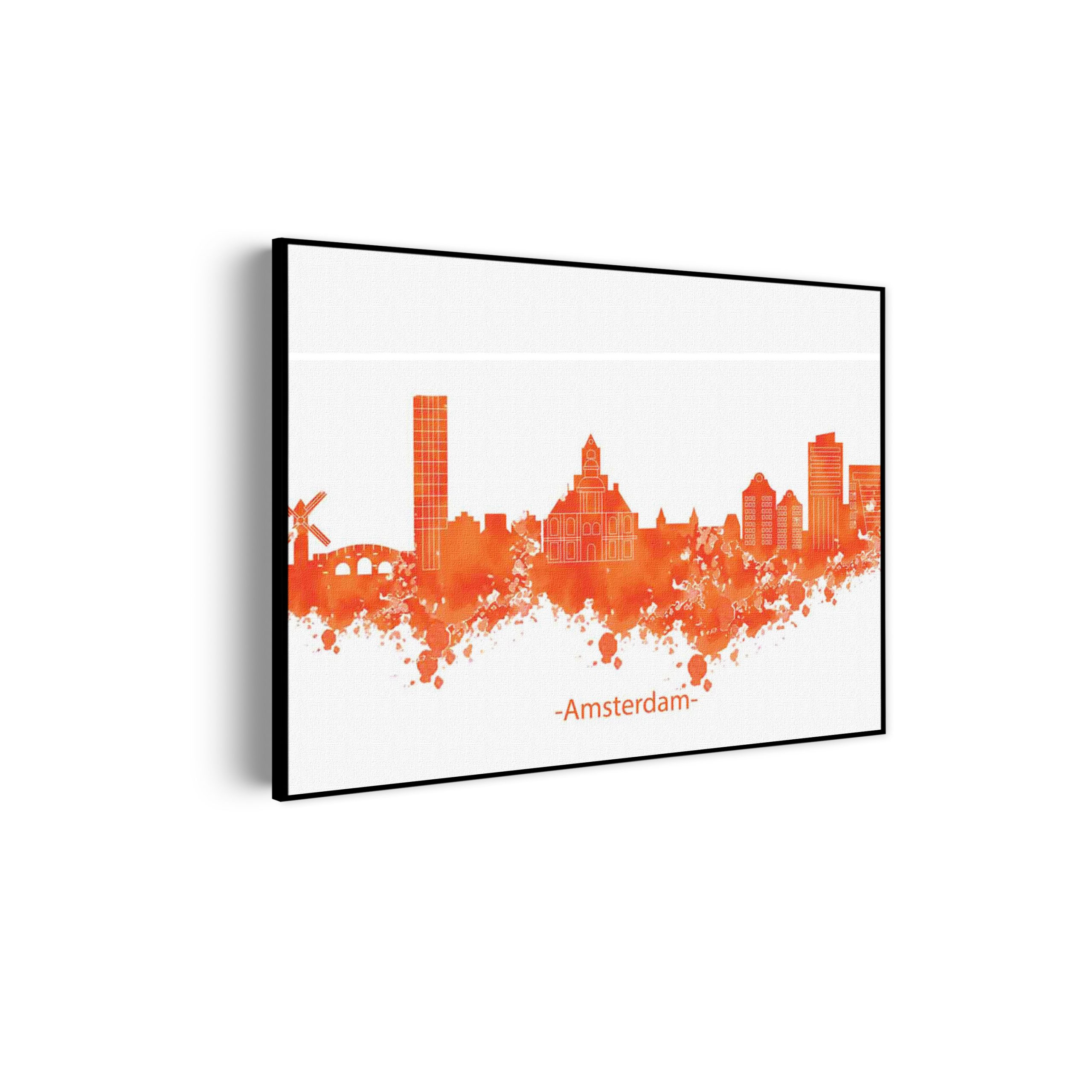 Akoestisch Schilderij Skyline Amsterdam Watercolor Paint Rechthoek Horizontaal Template 50 70 Horizontaal Steden 1 scaled 1