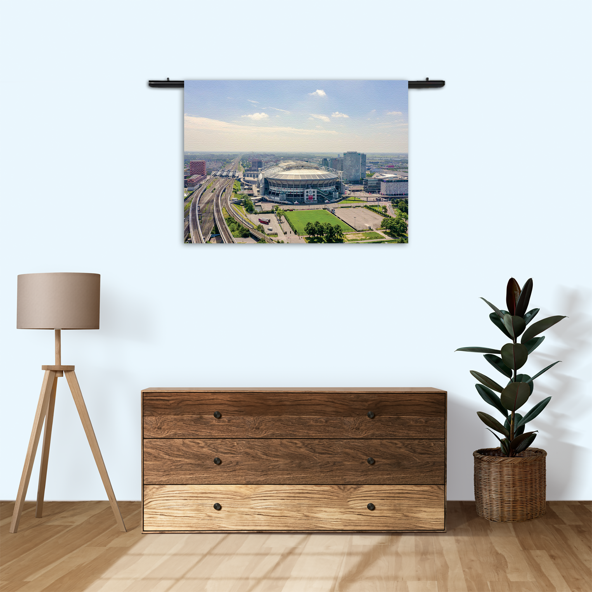 Wandkleed Johan Cruijf Arena Rechthoek Horizontaal Template 50 70 Horizontaal Steden 105 3 1