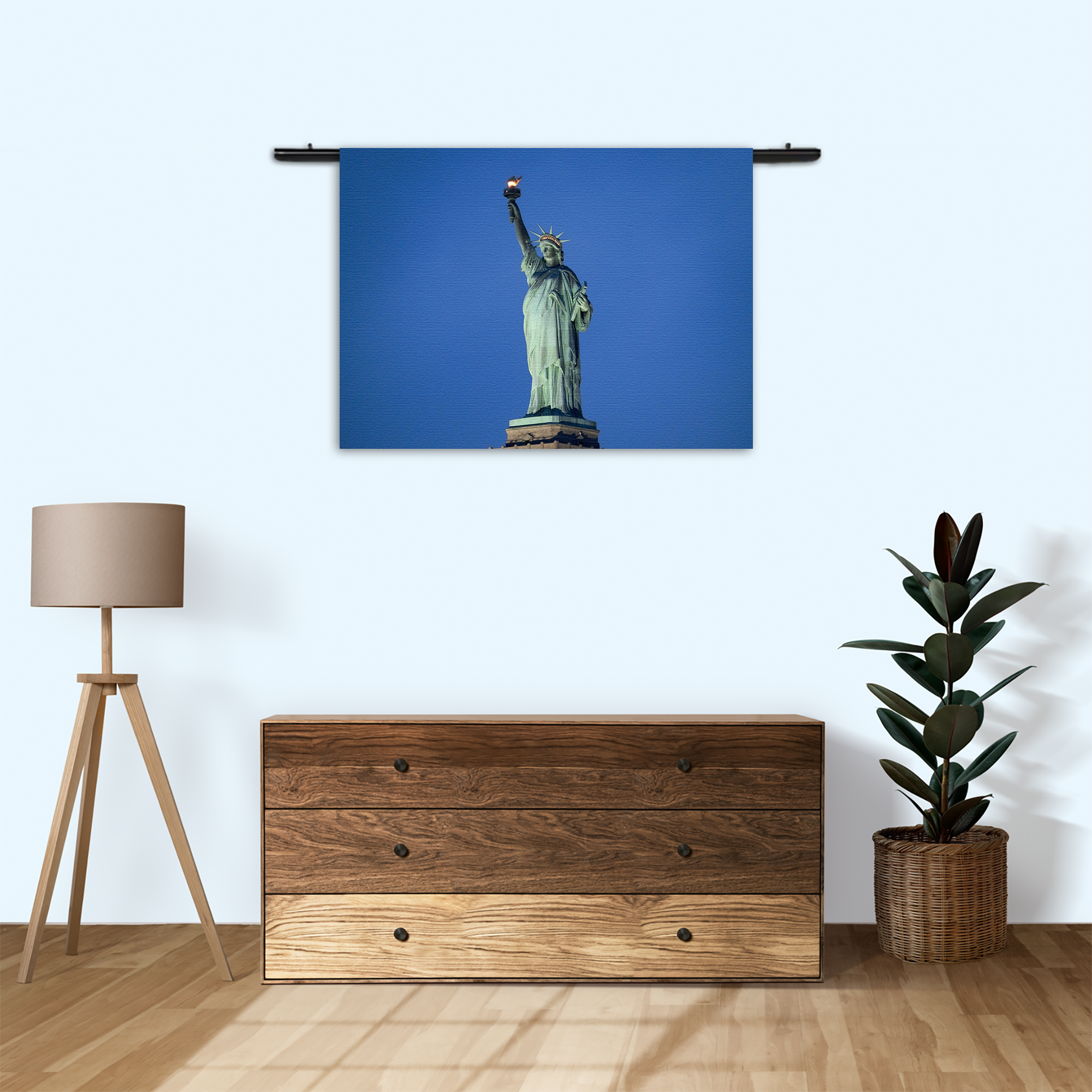 Wandkleed Vrijheidsbeeld New York Donker 01 Rechthoek Horizontaal Template 50 70 Horizontaal Steden 18 3 1